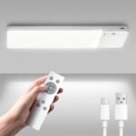 12000mAh Rechargeable Motion Sensor Ceiling Light with Remote, 3 Color Wireless Sensor Light Battery Operated Under Cabinet Lighting, Magnetic Dimmable LED Wall Lights for Shower Pantry Hallway Garage