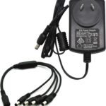 AC to DC 12V 2A Power Supply Adapter with 4 Way Splitter Cable for CCTV Security Camera DVR NVR