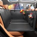 Dog Car Seat Cover for Back Seat Waterproof Dog Car Seat Cover with Hard Bottom Scratch Prevent and Anti Slip PU Leather Dog Hammock for Cars, SUV and MPV
