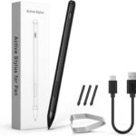 Stylus Pen for Microsoft Surface Pro 11/10/9/8/7/6/5/4/3/X Surface Laptop/Book/Surface Go3 Go2, 4096 Tilt Pressure, Magnetic Attachment, USB-C Fast Charging, Palm Rejection Function. (Black)