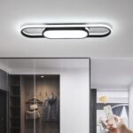 Modern LED Flush Mount Ceiling Light, 40W Dimmable LED Ceiling Lamp, 70cm Linear Chandelier Light Fixture for Living Room Kitchen Dining Room (3000-6500K)