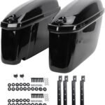 Generic Motorcycle Saddlebags, 22L Capacity Side Panniers Universal Motorcycle Hard Saddle Bags, Trunk Luggage Storage Box with Locks and Mounting Kit