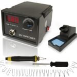 Pyrography Kit Wood Burning Kit 60W Digital Display Adjustable Temperature Pyrography Machine,with 23 Pyrography Wire Tips,Australia Plug