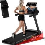 14%-15% Incline Foldable Treadmill with Handle, 3-in-1 Portable Treadmills for Home & Office, 3.0HP Quiet Motor, 181KG Capacity, Three-Screen LED Display