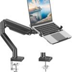 Mount PRO Laptop Arm Mount for Desk, 2 in 1 Function Monitor Laptop Stand, Fits Max 17" Notebook and 32" Computer Screen, Aluminum Single Monitor Holder with Adjustable Tray, Holds up to 22lbs