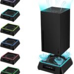 Mcbazel Cooling Fan for Xbox Series X,RGB LED Light Vertical Cooling Stand with Adjustable 3 Levels of Fan Speed and One USB3.0 Ports for Data Transmission and Two USB2.0(NOT Xbox Series S/One X/S)