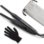 Telfun Pencil Flat Iron, 3/10" Small Iron for Short Hair, Pixie Cut and Bangs, Tiny Beard Straightener with Dual Voltage & Adjustable Temp, Mini Hair Edges Heating Up in 15s