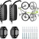 2 Pack Swivel Bike Wall Mount Rack, Bicycle Hangers for Garage, Space Saving Sturdy Rack for Indoor, Adjustable Bike Wall Hanger, Vertical Bicycle MTB Storage Hook Holds Up to 66 lbs - Black