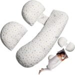 Pregnancy Pillow, Maternity Pillow Support for Sleeping Pregnancy Pillow for HIPS, Backs, Legs, Maternity Pillow with Detachable and Adjustable Pillow Cover, Large