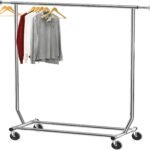 Simple Houseware Commercial Heavy Duty Clothes Rack, 130 to 190 cm Extensible Rod, Chrome