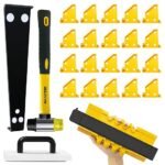 Zozen Laminate Flooring Tools,Interlocking PVC Flooring, Floor Installation Kit, Professional Vinyl Flooring Tools-Tapping Block with Handle, 10" Template, Pull Bar, Spaces.