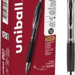 uniball Gel Pens, 207 Signo Gel with 0.7mm Medium Point, 12 Count, Black Pens are Fraud Proof