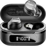 TOZO New NC9 Hybrid Active Noise Cancelling Wireless Earbuds, 6 Mics ENC Clear Call, IPX8 Waterproof, in Ear Bluetooth 5.3 Headphones Stereo Bass Heasets 60H Playtime with LED Display 32 EQs via APP