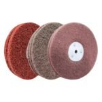3PC 6 Inch x 2 Section Non Woven Polishing Wheel Kit for Bench Grinder with 10MM Arbor Hole Each 1PC Hard/Medium/Soft