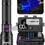 365nm UV Torch with Filter Lens - 30w Powerful UV Light Flashlight Rechargeable Black Light Torch for Pet Urine Detection/Resin Curing/Rocks/Scorpion/Blood Tracking etc., with LCD Display