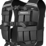 PROIRON Adjustable Weighted Vest With 20 Packs, Reflective Stripe for Running, Strength Training, Workout, Jogging, Walking, Home Gym, Fitness, Cardio, Weight Loss - Black
