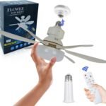 52CM Ceiling Fan with Light and Remote, Screw in Ceiling Fan in Light for Socket E26 E27, 40W Outdoor Small Dimmable Chandeliers for Bedroom, Garage, Patios, Kitchen, Farmhouse