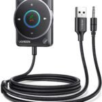 UGREEN Latest Bluetooth 5.4 Aux Car Adapter, [Enhanced Connection & Noise Cancellation], Receiver with Nylon Braided Cable, Plug-and-Play for Car Music/Hands-Free Calls/Stereo Audio