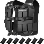 PROIRON Adjustable Weighted Vest With 20 Packs, Reflective Stripe for Running, Strength Training, Workout, Jogging, Walking, Home Gym, Fitness, Cardio, Weight Loss - Black