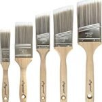 Magimate Wood Stain Brush Angled Sash Paint Brush Wall Trim Furniture Painting House Touch-ups Assorted Lacquer Brushes 1 inch 1.5inch 2inch 2.5inch Flat Slanted Brushes Variety Pack of 5