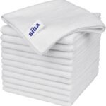 MR.SIGA Microfiber Cleaning Cloth, All-Purpose Microfiber Towels, Streak Free Cleaning Rags, Pack of 12, White, Size 32 x 32 cm(12.6 x 12.6 inch)