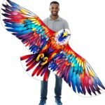 Touch the sky Huge Eagle Bird Kite for Children & Adults, Easy to Assemble & Fly,Beach and Summer Outdoor Toy for Boys and Girls