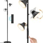 LED Floor Lamp, 36W Modern Floor Lamp with Remote & Touch Control, 4 Color Temperatures, 3 Rotatable Dimmable LED Standing Lamp for Living Room, Bedroom, Office