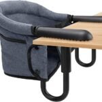 Hook On High Chair - Portable & Foldable for Babies 6-36 Months, Family & Travel Use with Carry Bag (Grey)