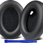 SOULWIT Replacement Earpads for Sony WH-1000XM4 (WH1000XM4) Headphones, Ear Pads Cushions with Noise Isolation Foam, Added Thickness, Without Affecting Sensor-Black