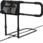Bed Rail for Elderly Adults – Adjustable Bed Assist Rail with Storage Pocket & Safety Strap, Tool-Free Assembly, Non-Slip Handle, Fits Twin/Full/Queen/King Beds