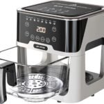 Air Fryer Glass - 5.2L Digital Airfryer Oven with Detachable Glass Pot, Multifunctional Oiless Cooker with LED Touch Screen, Adjustable Temperature 80-200℃, Healthy Less Fat & Easy to Clean