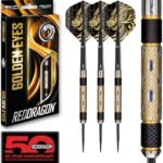 RED DRAGON Golden Eyes 24 gram Tungsten Professional Darts Set with Flights and Shafts (Stems)