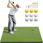 Thickened Golf Mat, 1.5 m x 1 m Heavy-Duty Golf Hitting Mats Practice Outdoor/Indoor, Elite Dense Artificial Turf Matt Training Aid for Backyard/Garage/Driving Range/Simulators