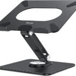 BESIGN LSX7 Laptop Stand with 360° Rotating Base, Ergonomic Adjustable Notebook Stand, Riser Holder Computer Stand Compatible with Air, Pro, Dell, HP, Lenovo More 10-15.6" Laptops (Black)
