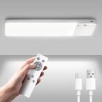 12000mAh Rechargeable Motion Sensor Ceiling Light with Remote, 3 Color Wireless Sensor Light Battery Operated Under Cabinet Lighting, Magnetic Dimmable LED Wall Lights for Shower Pantry Hallway Garage
