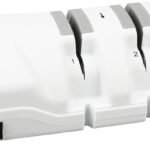 SHARPAL 198H Electric Knife Sharpener - 3 Stage Professional Knife Sharpening System with Diamond Wheels, Suit for Double-Beveled Straight Edge & Serrated Knives, Quick Razor-Sharp Results, Low Noise