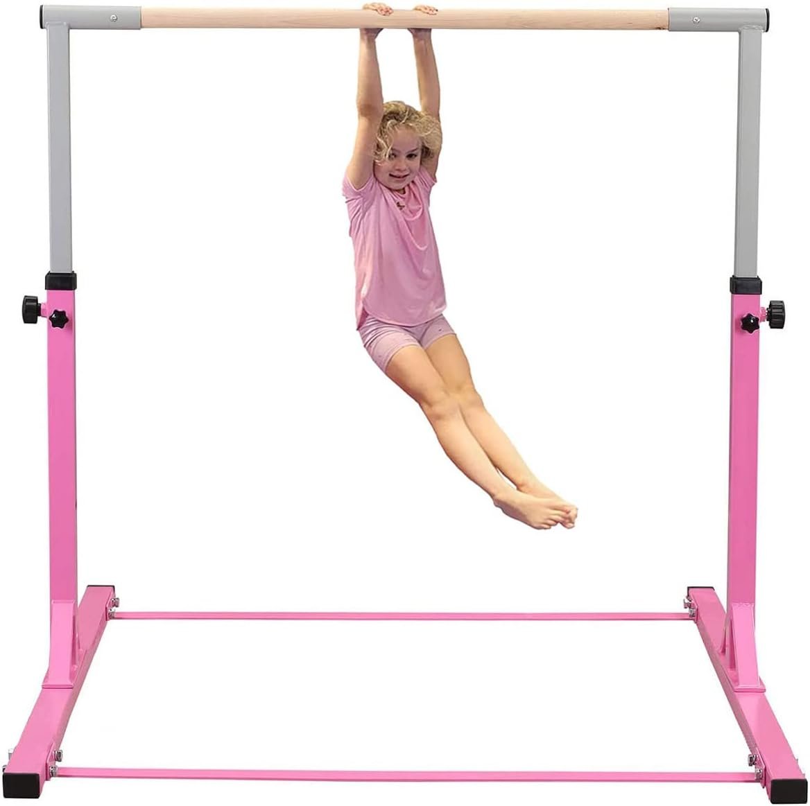 51cjpnKNuaL._AC_SL1276_ Gymnastic Bar Kids Horizontal Bar Gymnast High Bars Home Gym Equipment Beech Wood - Image 1