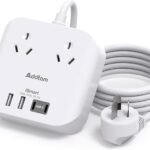 Addtam Power Board with USB C, Travel Powerboard with 2 Outlets and 4 USB Ports(2 USB C), Non Surge Protector Power Strip with 1.2M Extension Cord Cruise Home Office Travel Essentials Accessories