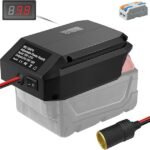 Step Down Adapter for Milwaukee Battery M18, 18V to 12V Converter Voltage Regulator from 18V to 5V-13V Adjustment DIY Power Supply, with Cigarette Lighter Connector