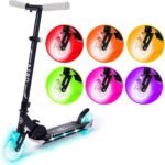 Aero Scooter for Kids 5-8 | Dynamic Lights,Hand Brake & Shock Absorption | Boys Girls 2 Wheels Kick Scooter |Foldable & Height Adjustable