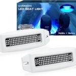 UCINNOVATE 2X 6.9” Marine LED Boat Light, 3000LM 84LED Waterproof Transom Lights, Underwater Light for Yachts, Boats, Sailboat, Pontoon, Transom, Boat Deck Light Stern Lights (Blue, 12-36V, IP68)