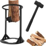 Kindling Splitter Heavy Duty Wood Splitter and Kindling Splitter with 4 LBS Sledge Hammer More Labor-Saving Manual Log Splitter Safer Wood Chopper Suitable for Home Outdoor Camping