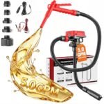 DIYtoolifz 5 GPM Cordless Fuel Transfer Pump, Compatible with Dewalt 20V & Milwaukee 18V Batteries, Bare Tool, Portable Electric Fuel Pump with 51'' Hose, 5 Adapters, 12V Cigarette Lighter