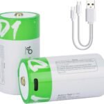 1.5V USB D Lithium ion Rechargeable Battery, 12000mWh Rechargeable D Battery, 4 H Fast Charge, 1200 Cycle with Type C Port Cable, Constant Output,2-Pack