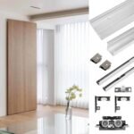 1200mm Concealed Sliding Barn Door Hardware with Soft Close Mechanism, Wall Mount System, No Floor Track，Aluminum(Door is not Included)