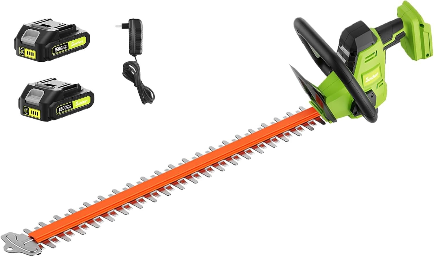 KJNBHBH SUNCHERS 20V Cordless Hedge Trimmer Garden Tools with 2 Batteries and Charger, 550mm Blade Length, Electric Hedge Shear Bush Trimming, Grass Shrub Pruner Cutter Mover for Yard, Lawn - Image 1
