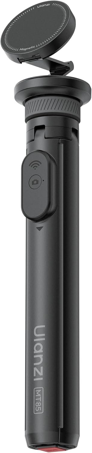a ULANZI MT85 59" Magnetic Selfie Stick Tripod, Lightweight Aluminum, Extendable Phone Tripod, One Click Opening Travel Tripod, Strong Dual-Side Magnetic Compatible for iPhone/Android - Image 1