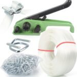 Heavy Duty Pallet Strapping Tools Kit - 3/4" x 328' Woven Cord Strapping Kit, 2000 lbs Break Strength, Strapping Tensioner Tool, 50pcs Reusable Buckles