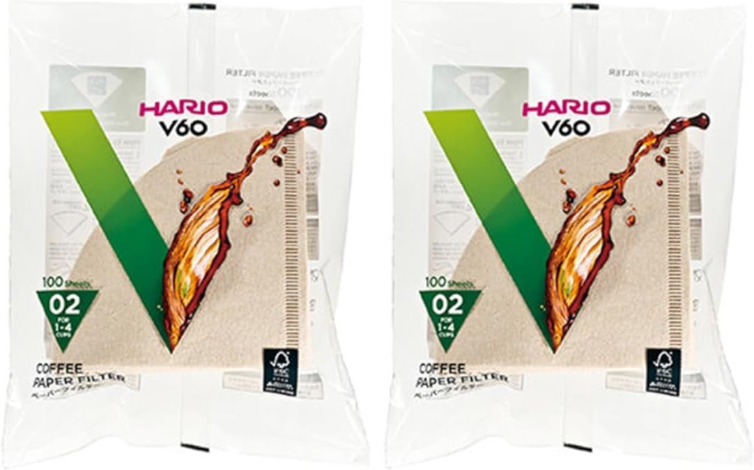 a Hario V60 Paper Coffee Filter, Size 02, Natural, 200ct - Image 1