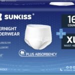 SUNKISS TrustPlus Incontinence Disposable Underwear for Men and Women, Adult Pull Ups with Heavy Absorbency, Leak Protection, Odor Control, XLarge Overnight, 16 Count